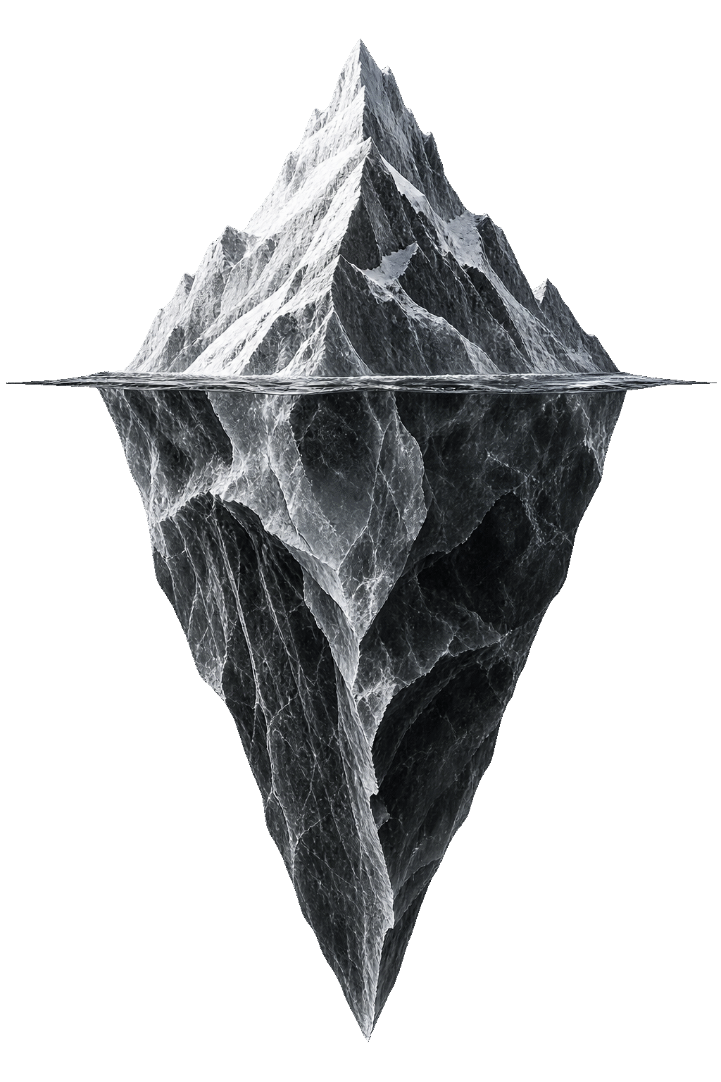Performance Problem Model showing visible organisational problems above the surface and hidden human causes below it